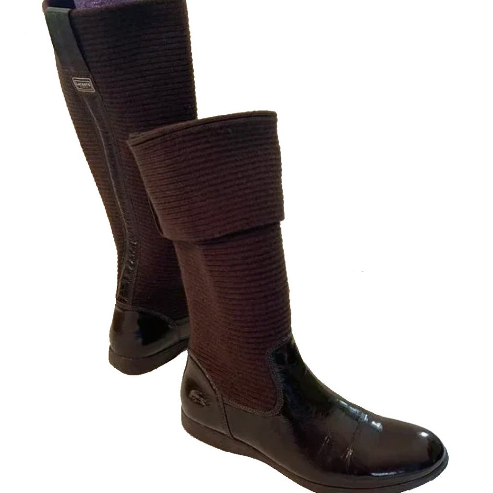 LACOSTE boots *WEAR TWO WAYS*  knee-high + mid-calf SZ 8